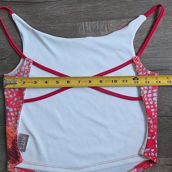 LUX Girls Paisley Bikini Open Back Polyester Blend Bathing Suit Top - Size Large - Picture 3 of 6